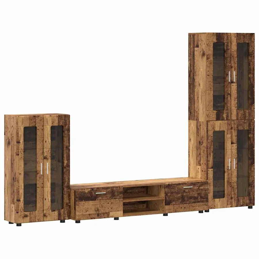 Ensemble meuble TV FLORIN 3 pcs Bois ancien Bois d'ingénierie - 2