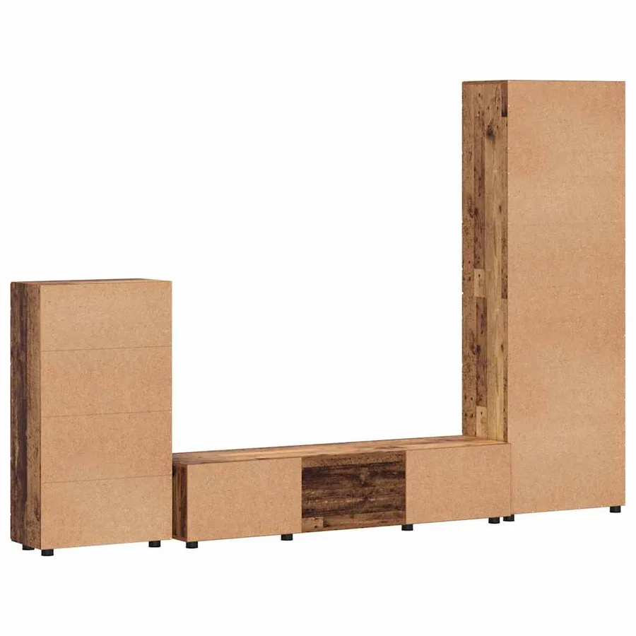 Ensemble meuble TV FLORIN 3 pcs Bois ancien Bois d'ingénierie - 8