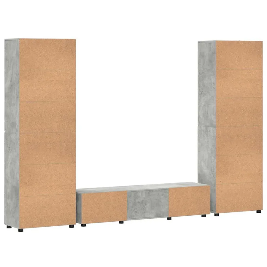 Ensemble meuble TV FLORIN 3 pcs Gris béton Bois d'ingénierie - 10