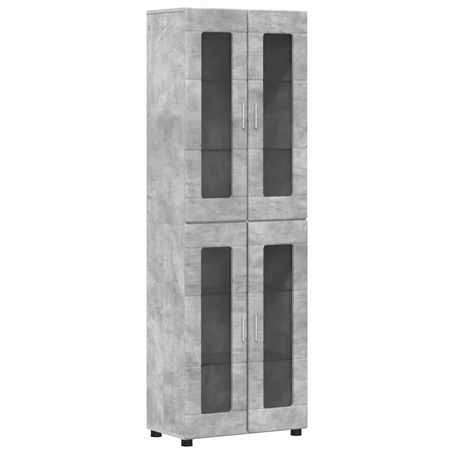 Ensemble meuble TV FLORIN 3 pcs Gris béton Bois d'ingénierie - 7