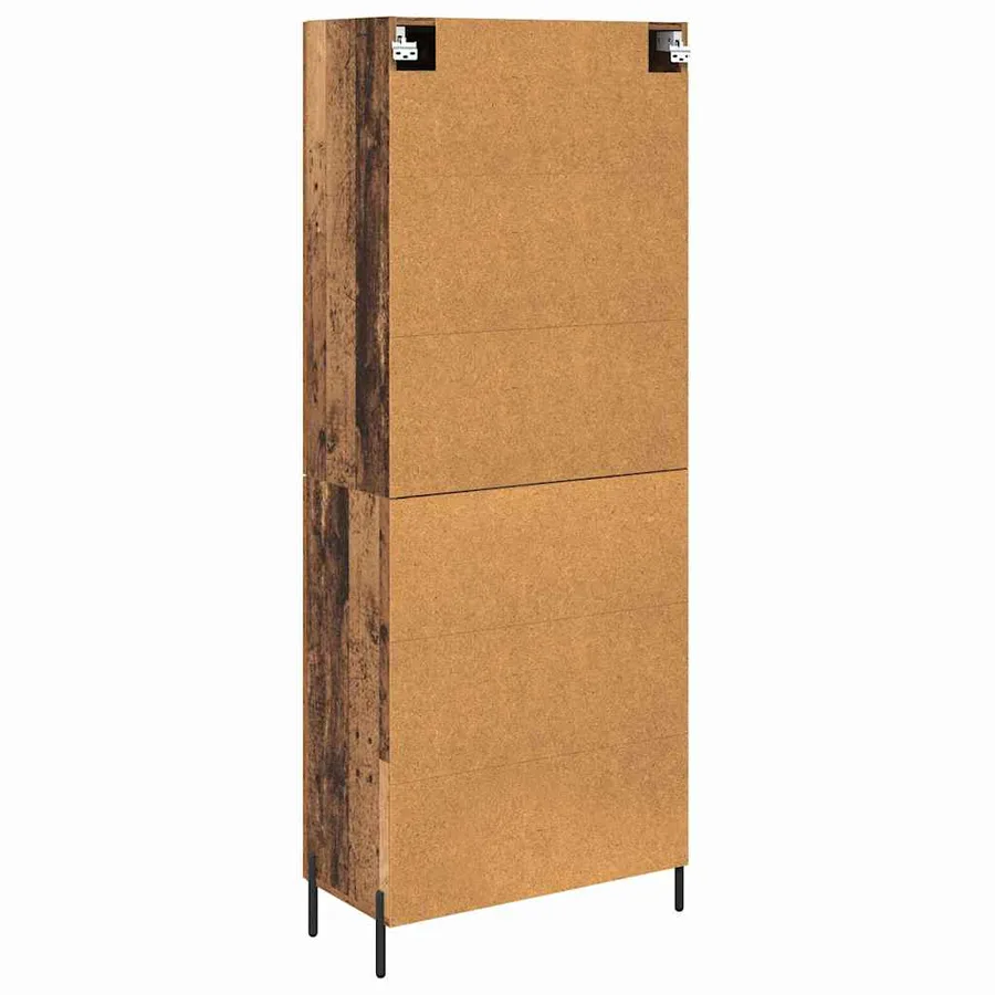 Haut Armoire 2 pcs Bois Ancien Bois d'ingénierie - 10