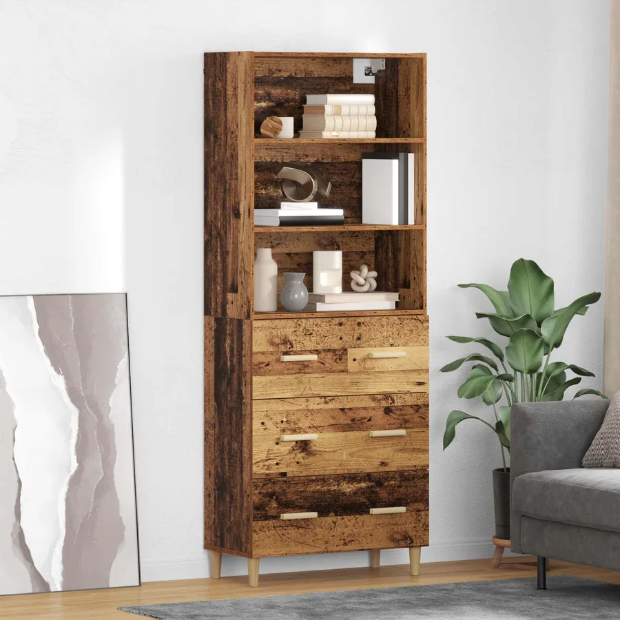 Haut Armoire Bois Ancien 69,5 x 32,5 x 180 cm Bois d'ingénierie