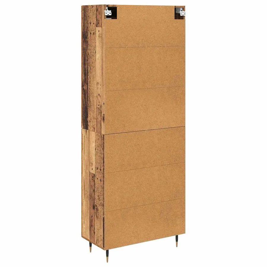 Haut Armoire 2 pcs Bois ancien Bois d'ingénierie - 10