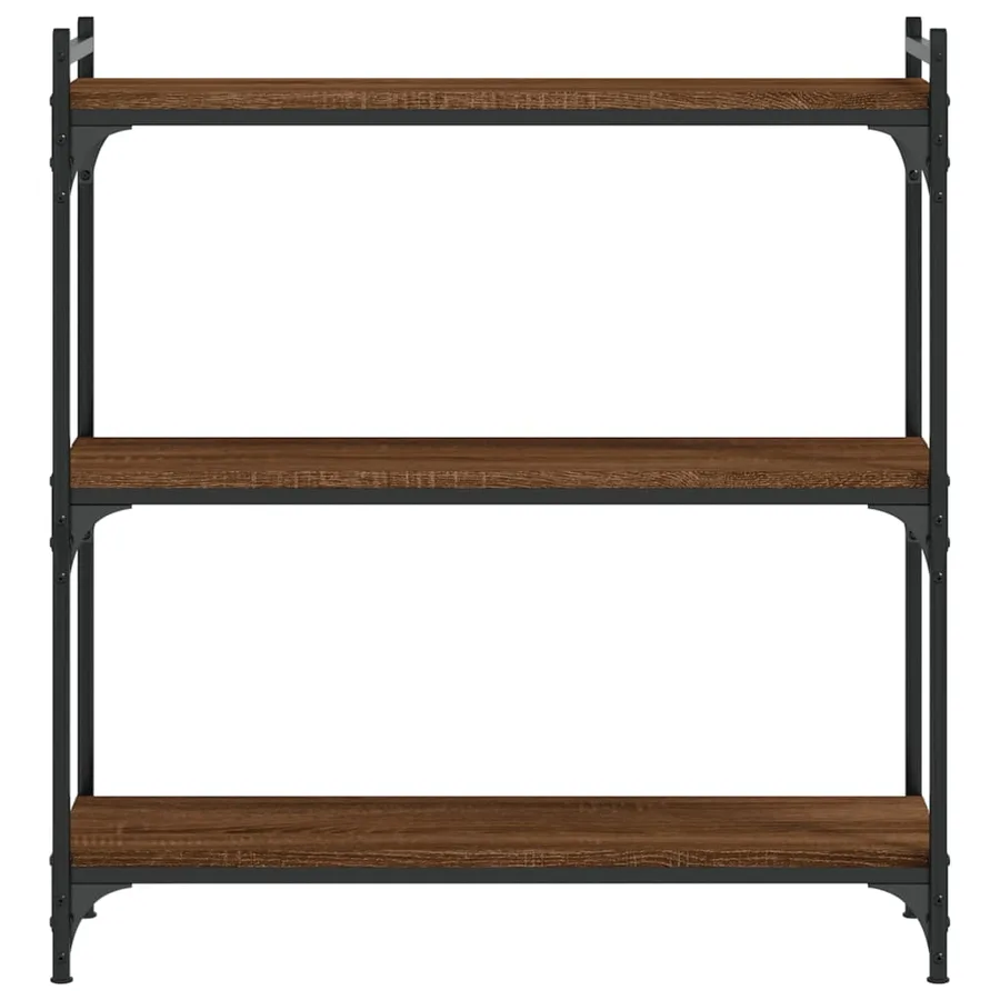 Bibliothèque 3 niveaux chêne brun 80x30x86 cm bois d'ingénierie - 4