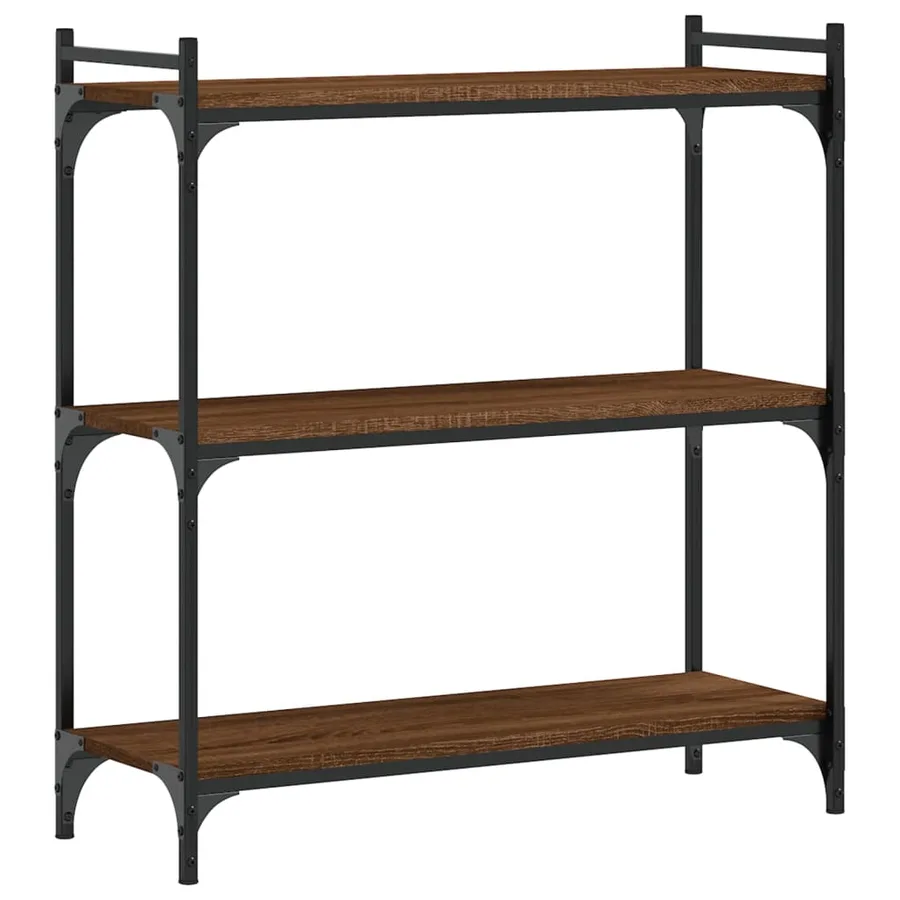 Bibliothèque 3 niveaux chêne brun 80x30x86 cm bois d'ingénierie - 6