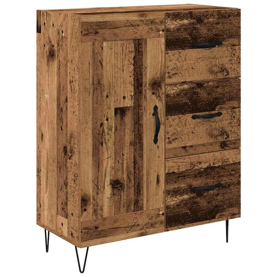 Haut Armoire avec tiroir 2 pcs Bois ancien Bois d'ingénierie - 6