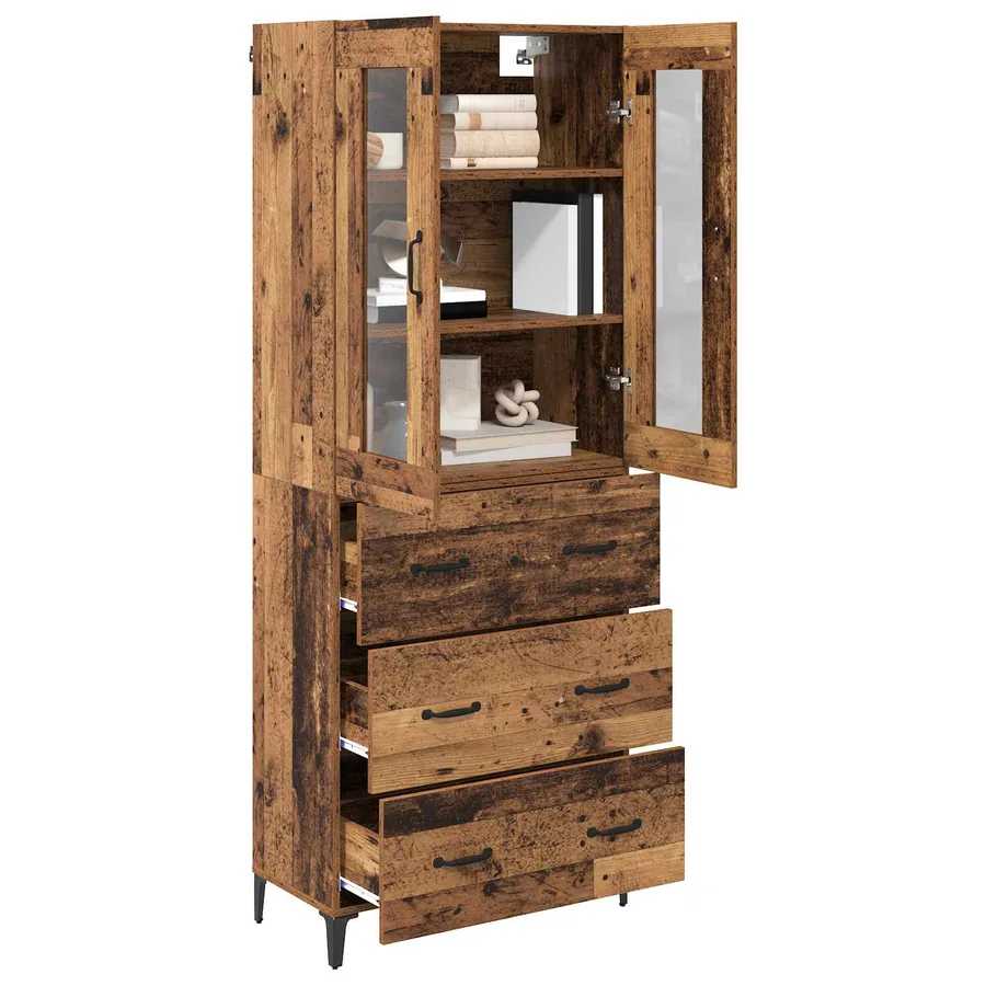 Haut Armoire Bois Ancien 69,5 x 34 x 180 cm Bois d'ingénierie - 3