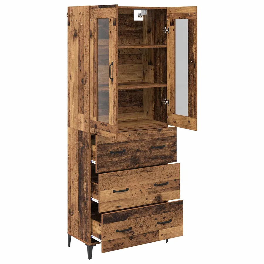 Haut Armoire Bois Ancien 69,5 x 34 x 180 cm Bois d'ingénierie - 5