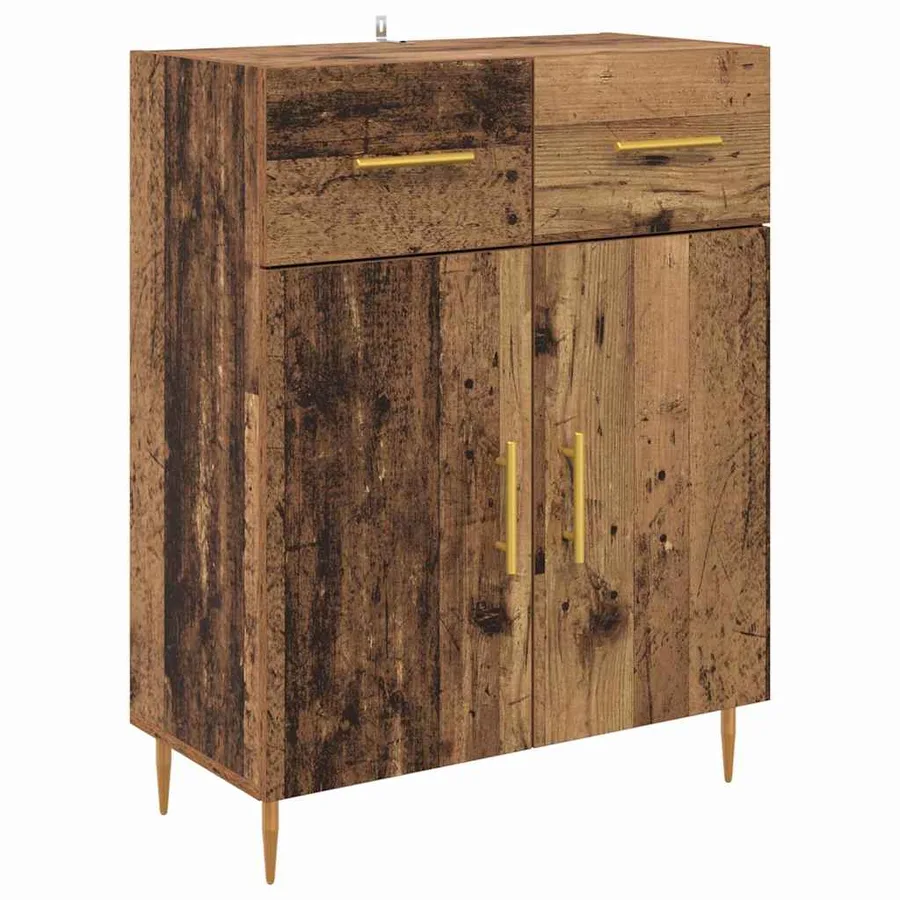 Haut Armoire avec tiroir 2 pcs Bois ancien Bois d'ingénierie - 6
