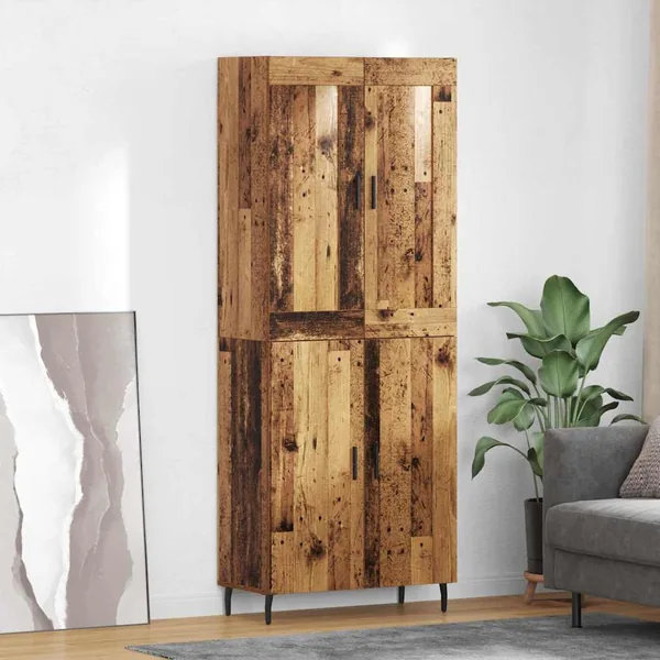 Haut Armoire 2 pcs Bois ancien Bois d'ingénierie