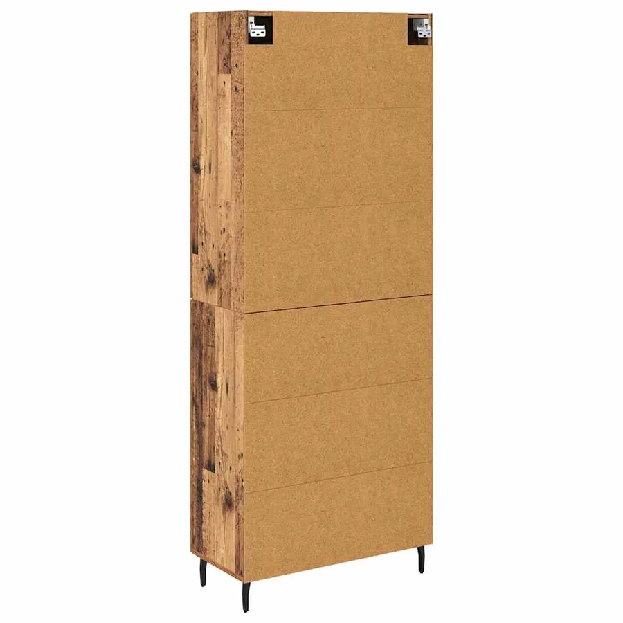 Haut Armoire 2 pcs Bois ancien Bois d'ingénierie - 8