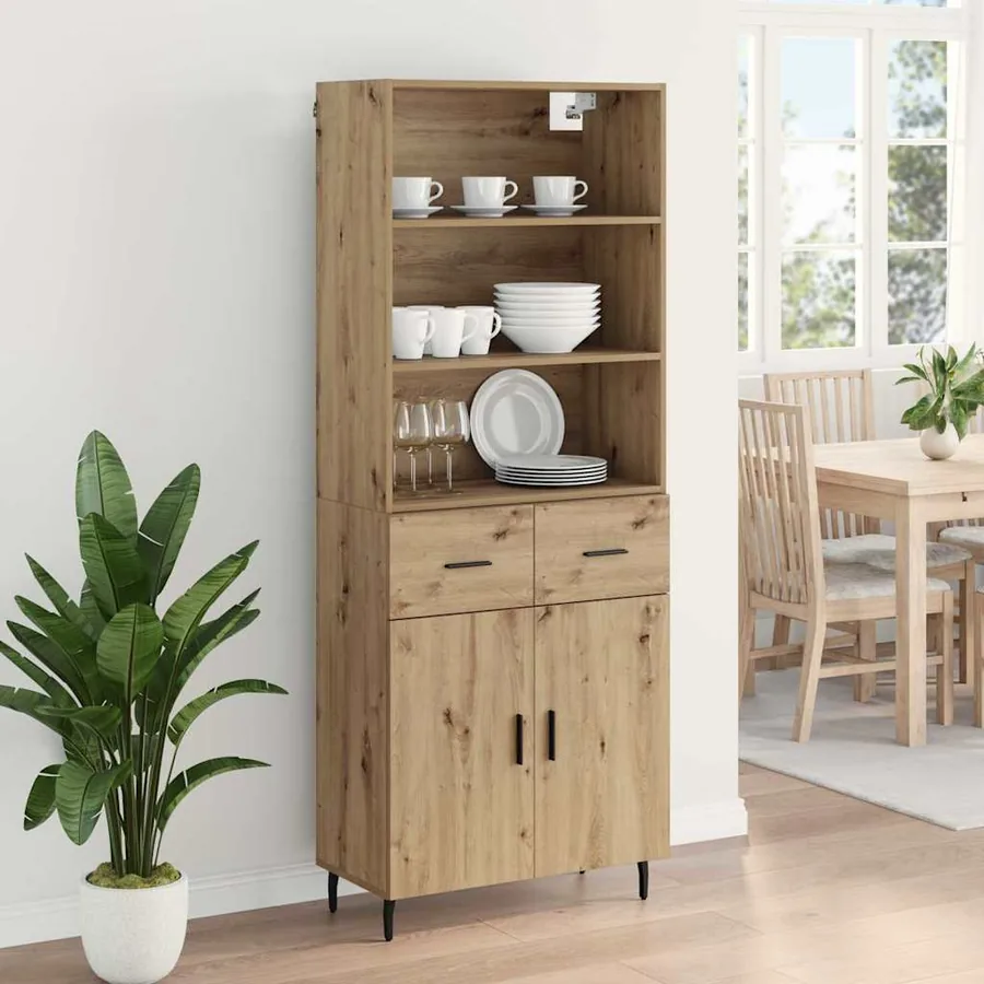 Haut Armoire 2 pcs Chêne artisanal 69,5 x 32,5 x 180 cm - 4