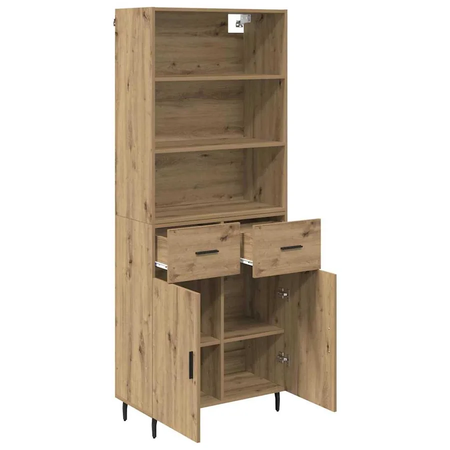 Haut Armoire 2 pcs Chêne artisanal 69,5 x 32,5 x 180 cm - 5