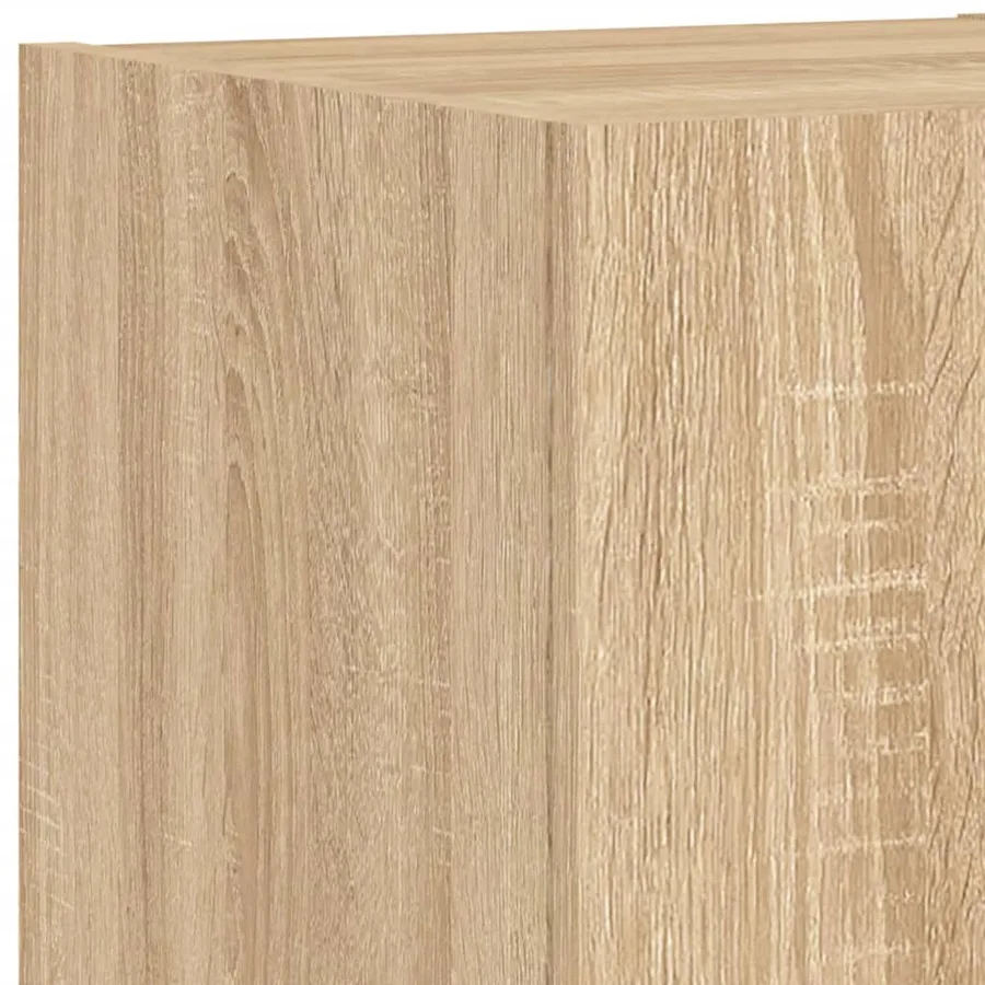 Meuble TV muraux 4 pcs avec lumières LED chêne sonoma - 11