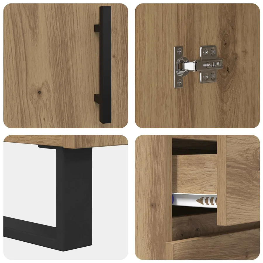 Haut Armoire 2 pcs Chêne artisanal 69,5 x 34 x 180 cm - 11
