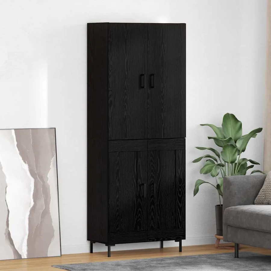 Haut Armoire Chêne noir 69,5 x 34 x 180 cm Bois d'ingénierie