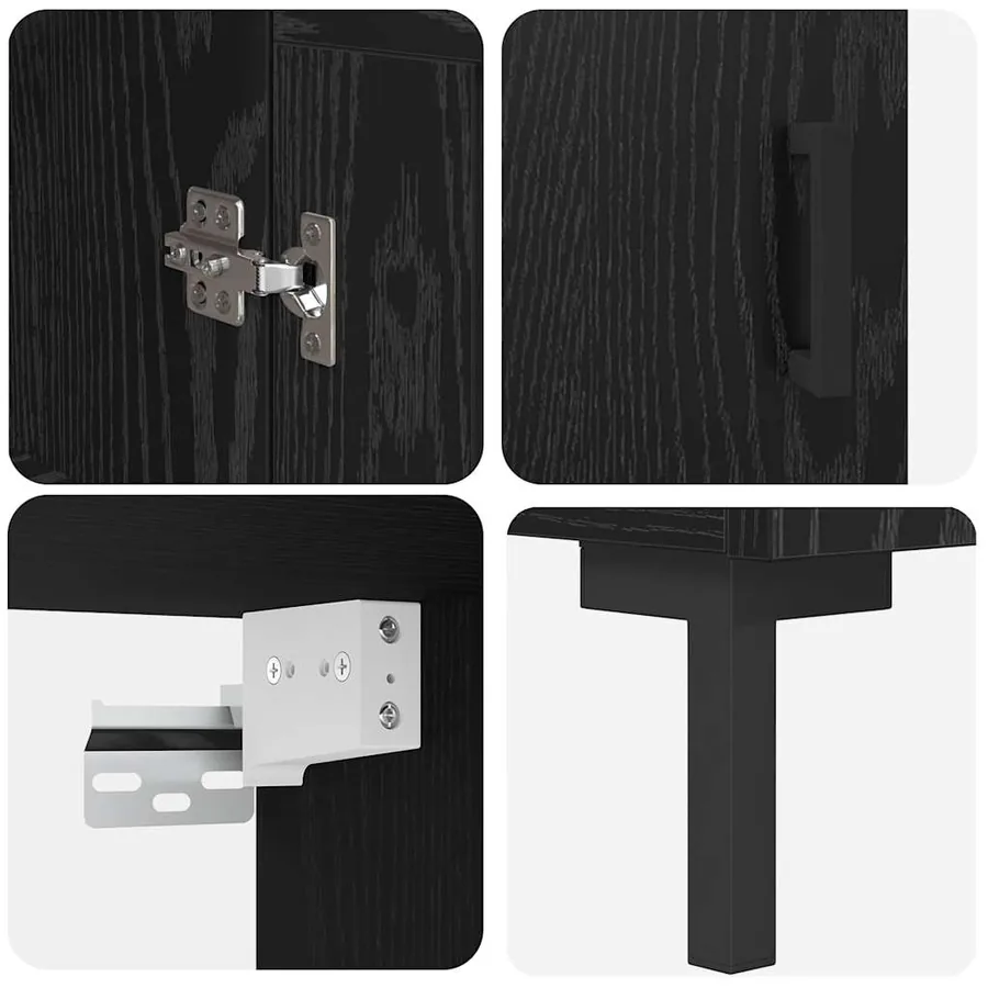 Haut Armoire Chêne noir 69,5 x 34 x 180 cm Bois d'ingénierie - 11