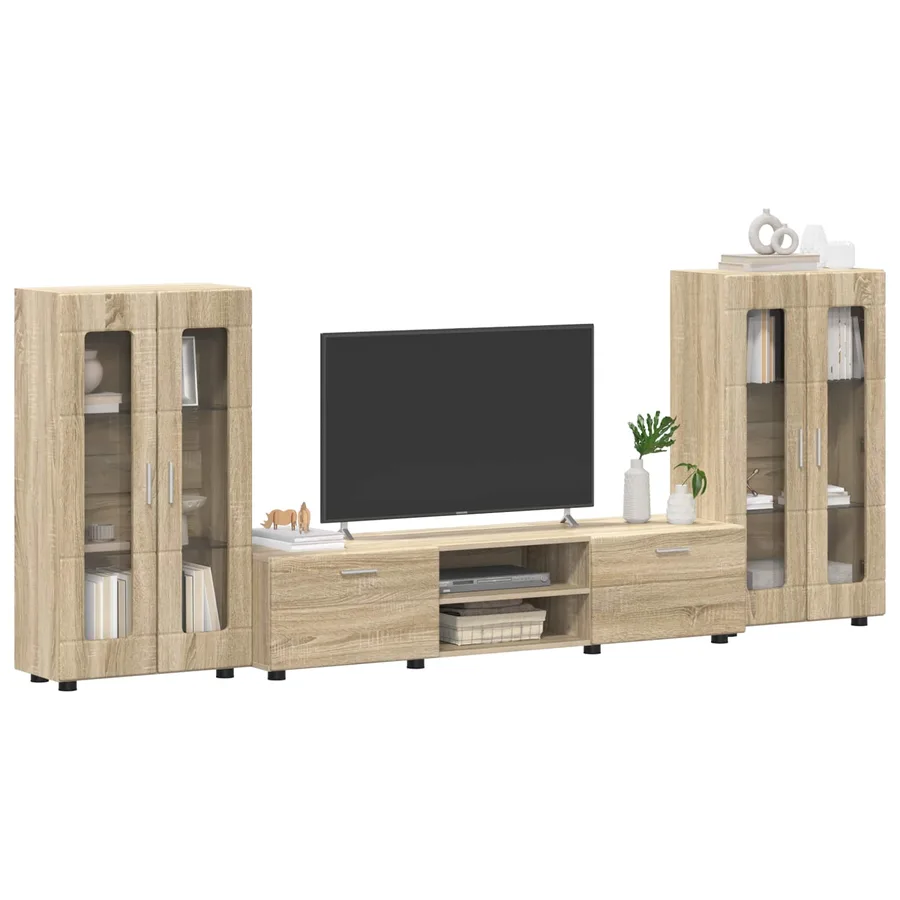 Ensemble meuble TV FLORIN 3 pcs Chêne Sonoma Bois d'ingénierie - 3