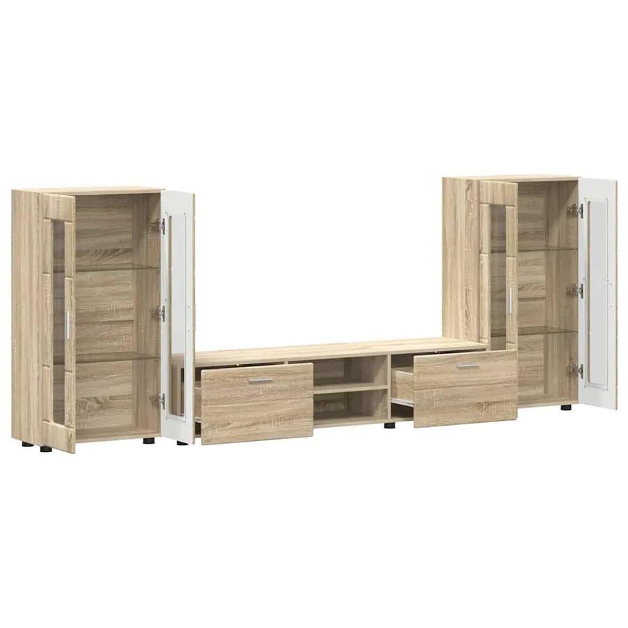 Ensemble meuble TV FLORIN 3 pcs Chêne Sonoma Bois d'ingénierie - 5