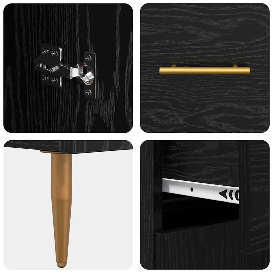 Haut Armoire Chêne noir 69,5 x 34 x 180 cm Bois d'ingénierie - 11