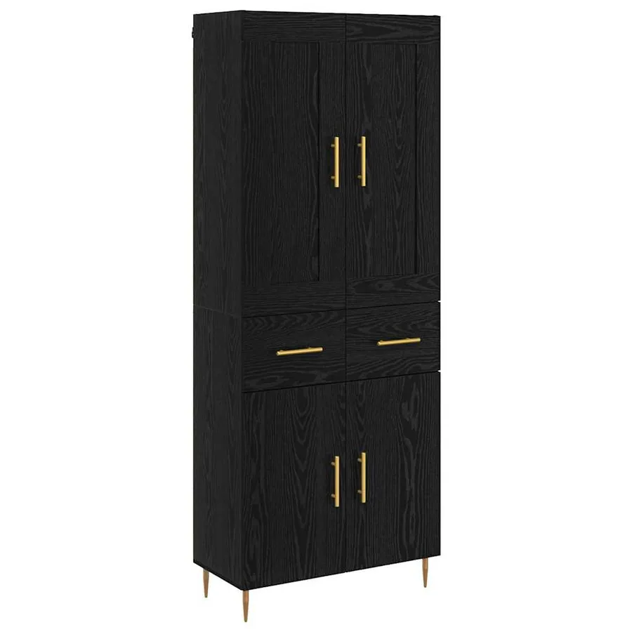 Haut Armoire Chêne noir 69,5 x 34 x 180 cm Bois d'ingénierie - 2