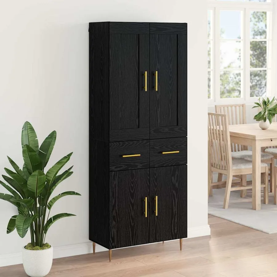 Haut Armoire Chêne noir 69,5 x 34 x 180 cm Bois d'ingénierie - 4