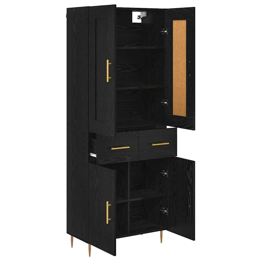 Haut Armoire Chêne noir 69,5 x 34 x 180 cm Bois d'ingénierie - 5