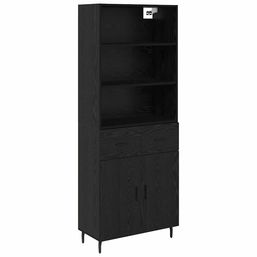 Haut Armoire avec tiroir Chêne noir 69,5 x 34 x 180 cm - 2