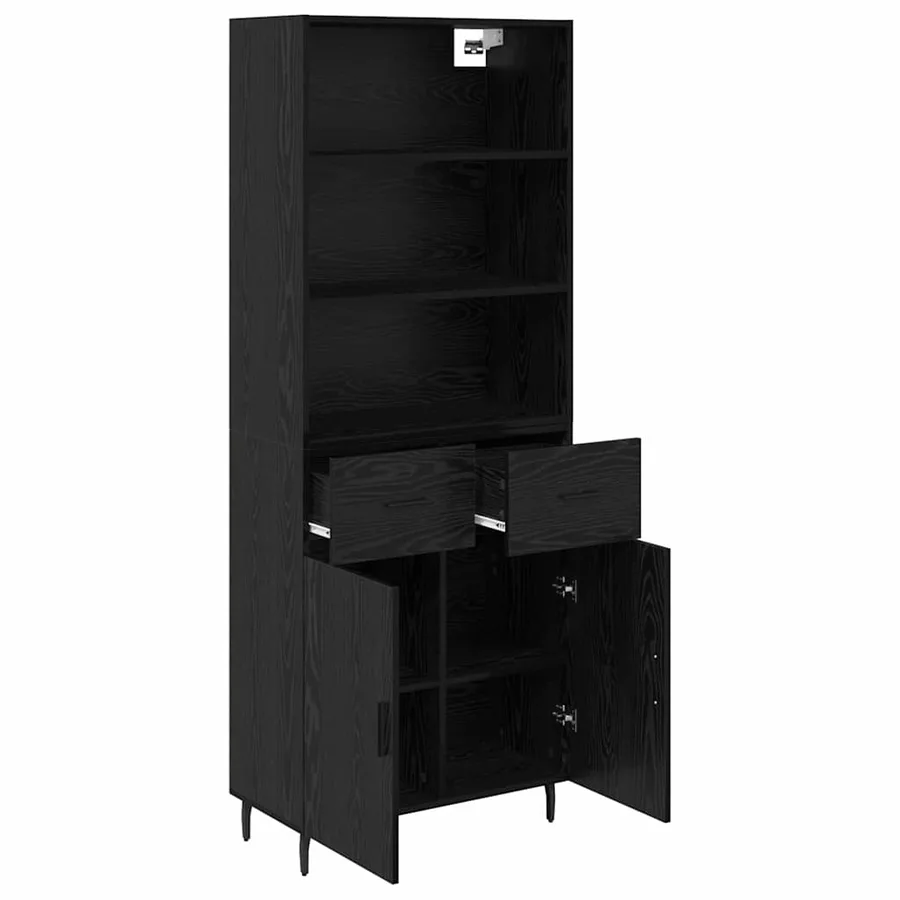 Haut Armoire avec tiroir Chêne noir 69,5 x 34 x 180 cm - 5