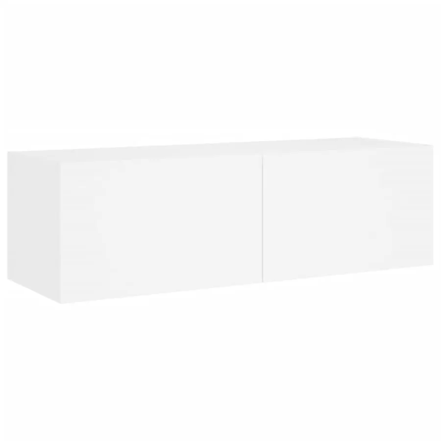 Meuble TV muraux 5 pcs avec lumières LED blanc - 9