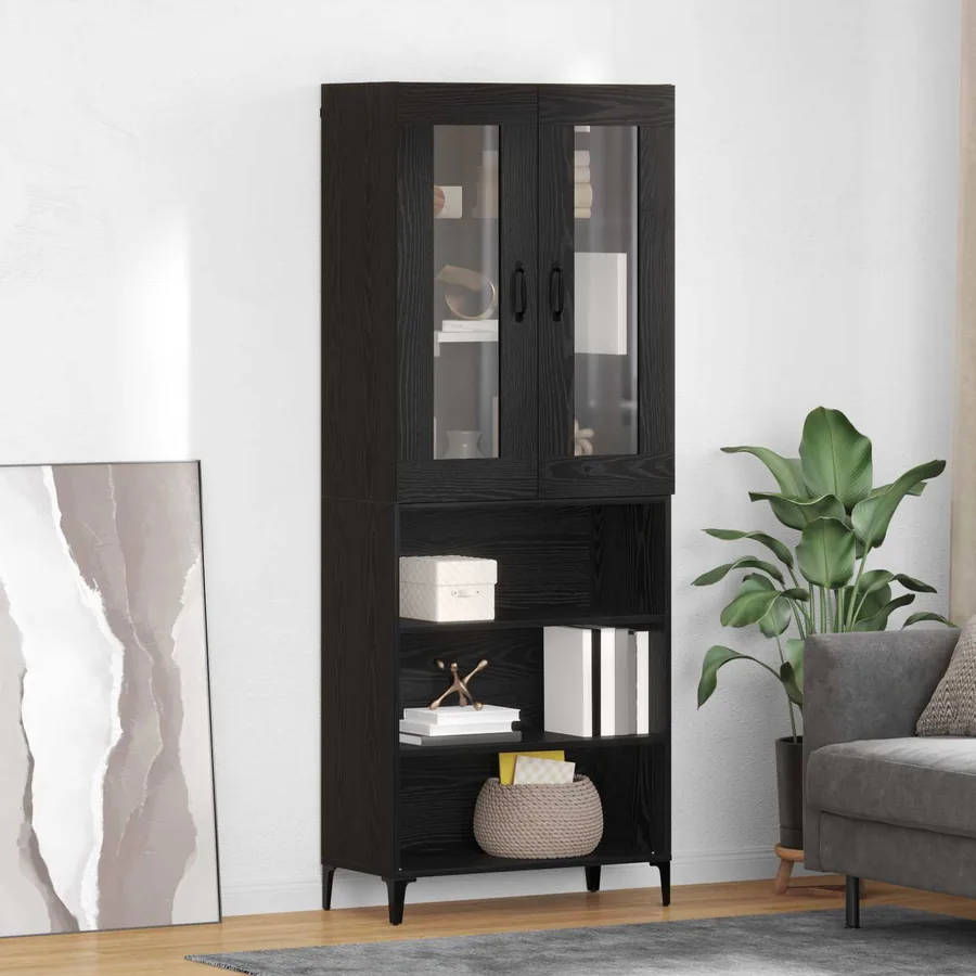 Haut Armoire Chêne noir 69,5 x 34 x 180 cm Bois d'ingénierie
