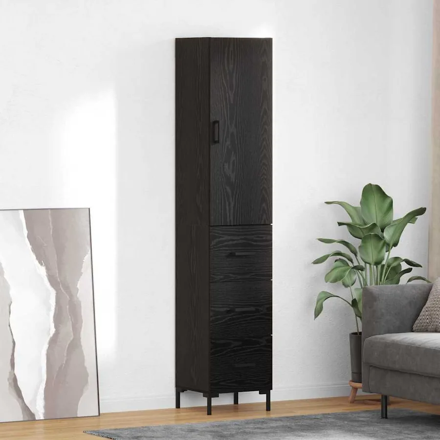 Haut Armoire Chêne noir 34,5 x 34 x 180 cm Bois d'ingénierie