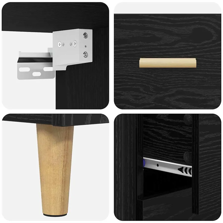 Haut Armoire Chêne noir 69,5 x 32,5 x 180 cm Bois d'ingénierie - 11