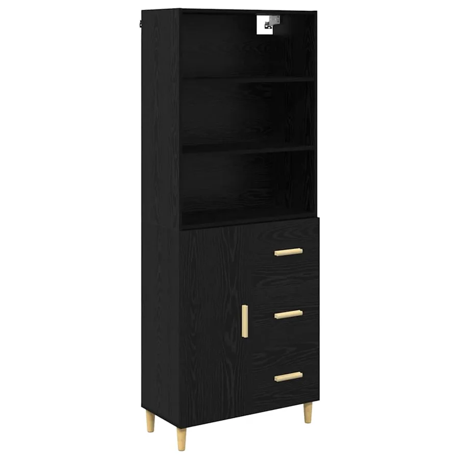 Haut Armoire Chêne noir 69,5 x 32,5 x 180 cm Bois d'ingénierie - 2