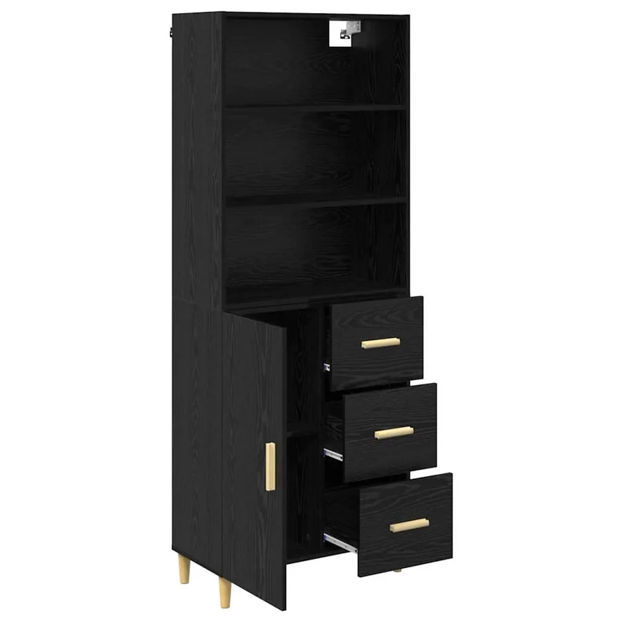 Haut Armoire Chêne noir 69,5 x 32,5 x 180 cm Bois d'ingénierie - 5