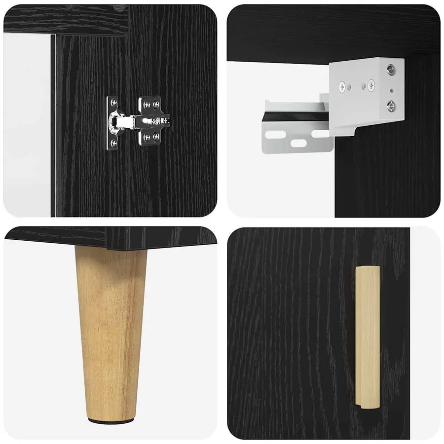 Haut Armoire Chêne noir 69,5 x 34 x 180 cm Bois d'ingénierie - 11