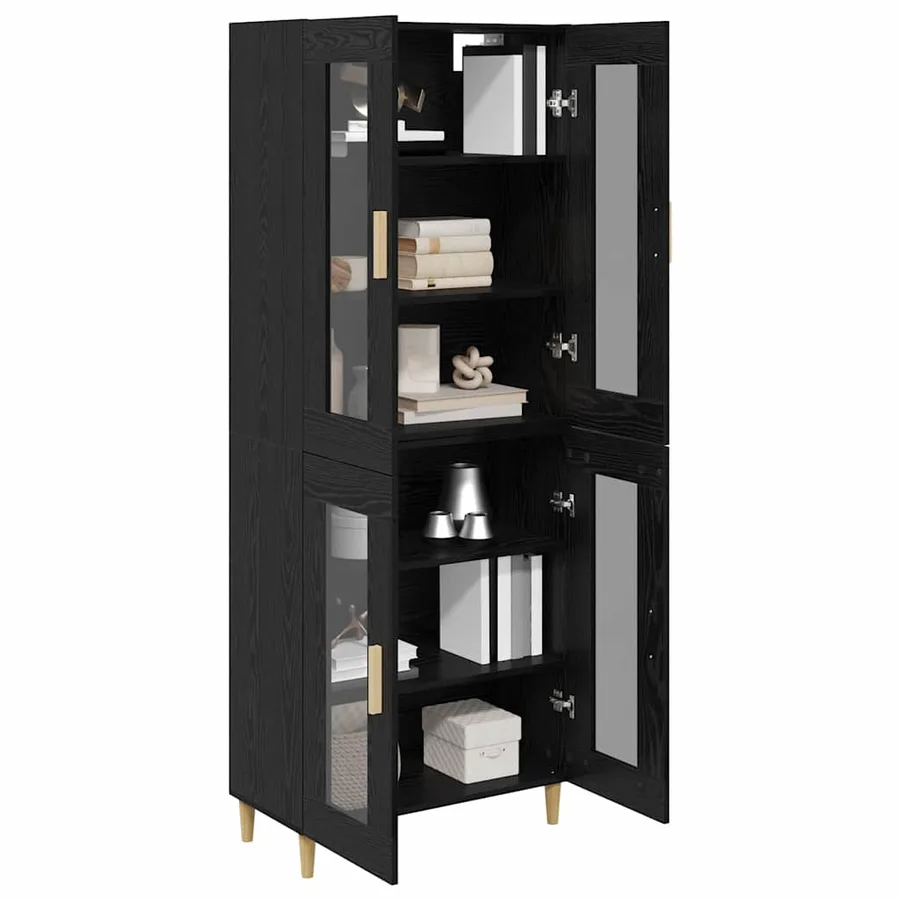 Haut Armoire Chêne noir 69,5 x 34 x 180 cm Bois d'ingénierie - 3