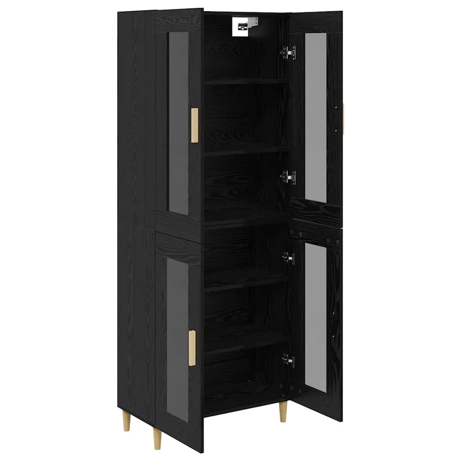 Haut Armoire Chêne noir 69,5 x 34 x 180 cm Bois d'ingénierie - 5