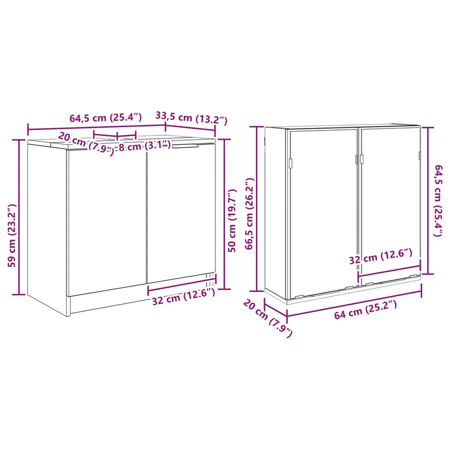 Ensemble de mobilier de salle de bain 4 pcs Chêne noir - 16