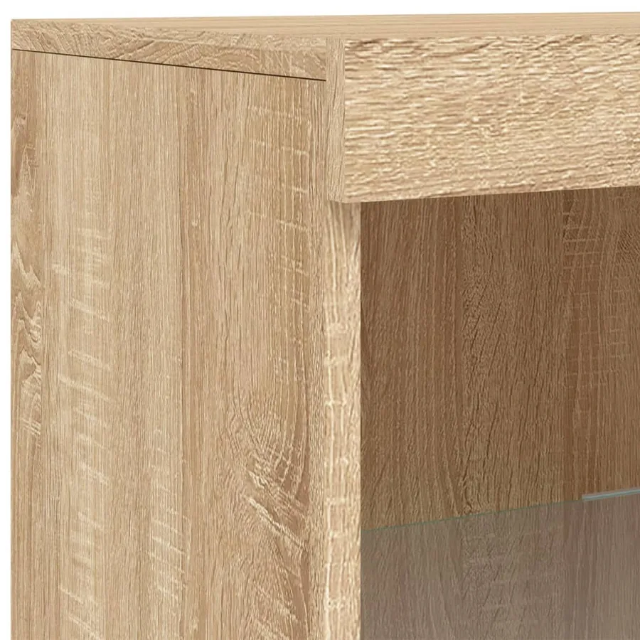 Buffet avec lumières LED chêne sonoma 162x37x100 cm - 11