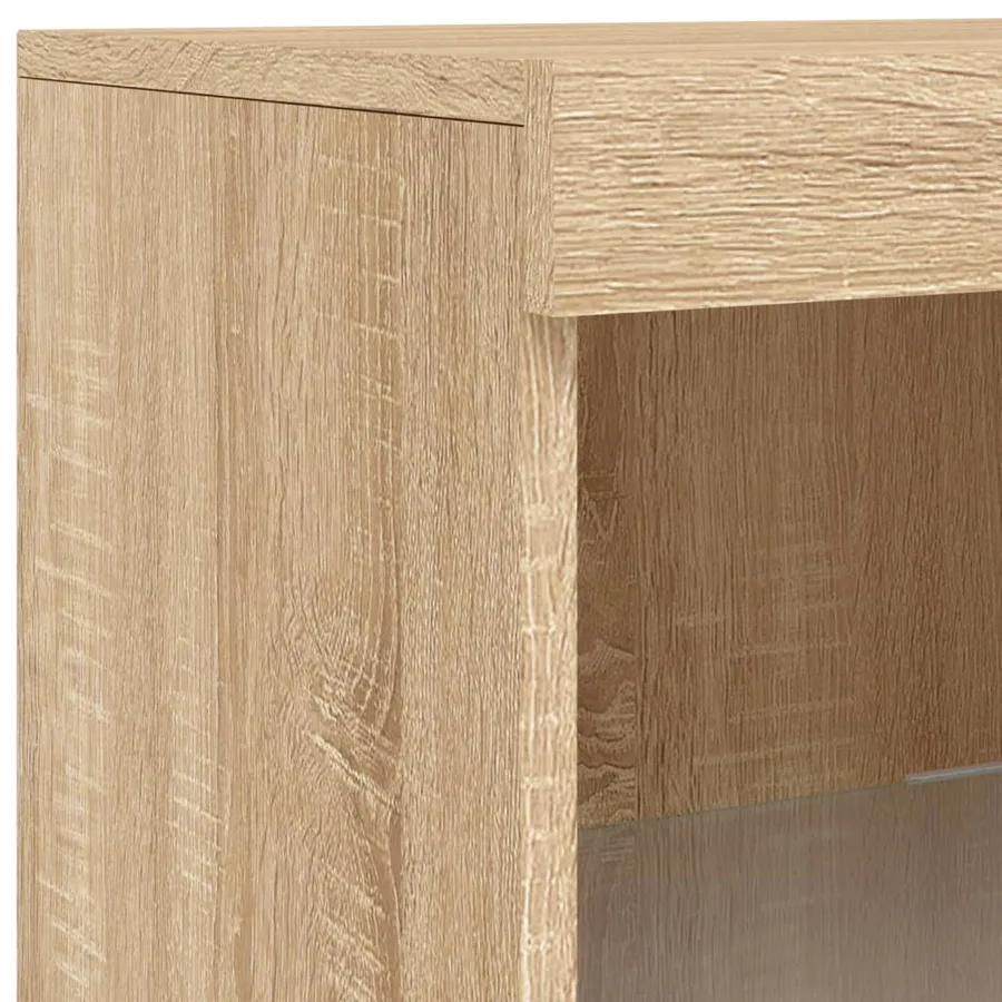 Buffet avec lumières LED chêne sonoma 162x37x100 cm - 12