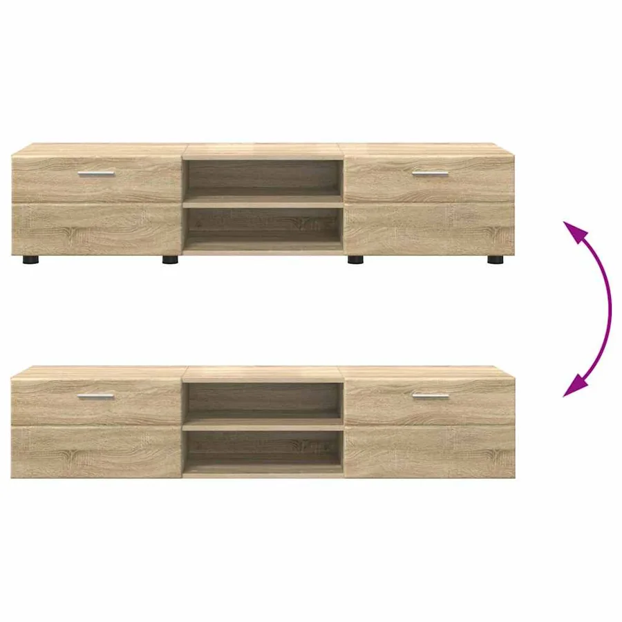 Ensemble meuble TV FLORIN 3 pcs Chêne Sonoma Bois d'ingénierie - 14