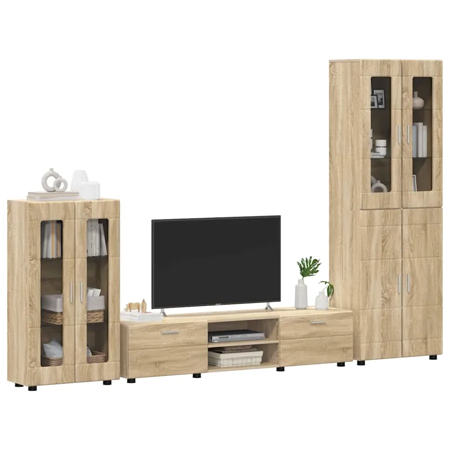 Ensemble meuble TV FLORIN 3 pcs Chêne Sonoma Bois d'ingénierie - 3