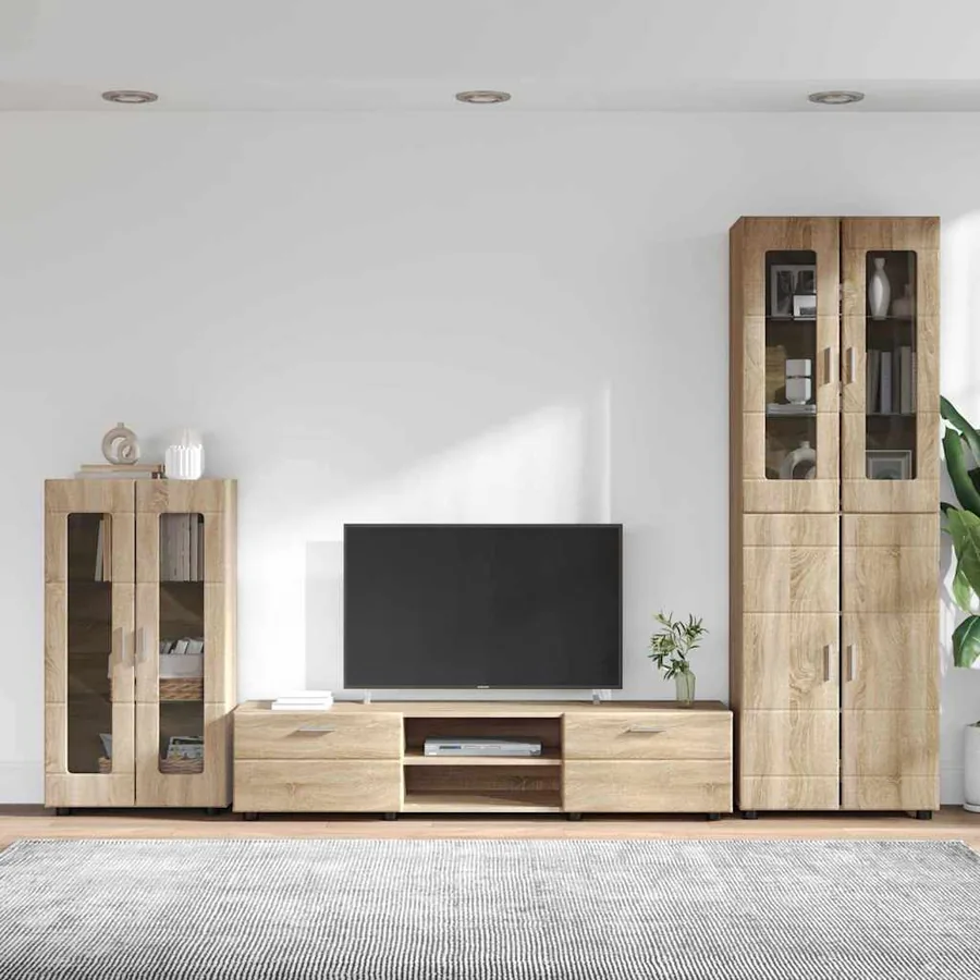 Ensemble meuble TV FLORIN 3 pcs Chêne Sonoma Bois d'ingénierie - 4