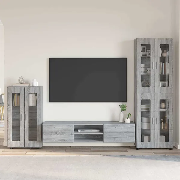 Ensemble meuble TV FLORIN 3 pcs Gris Sonoma Bois d'ingénierie
