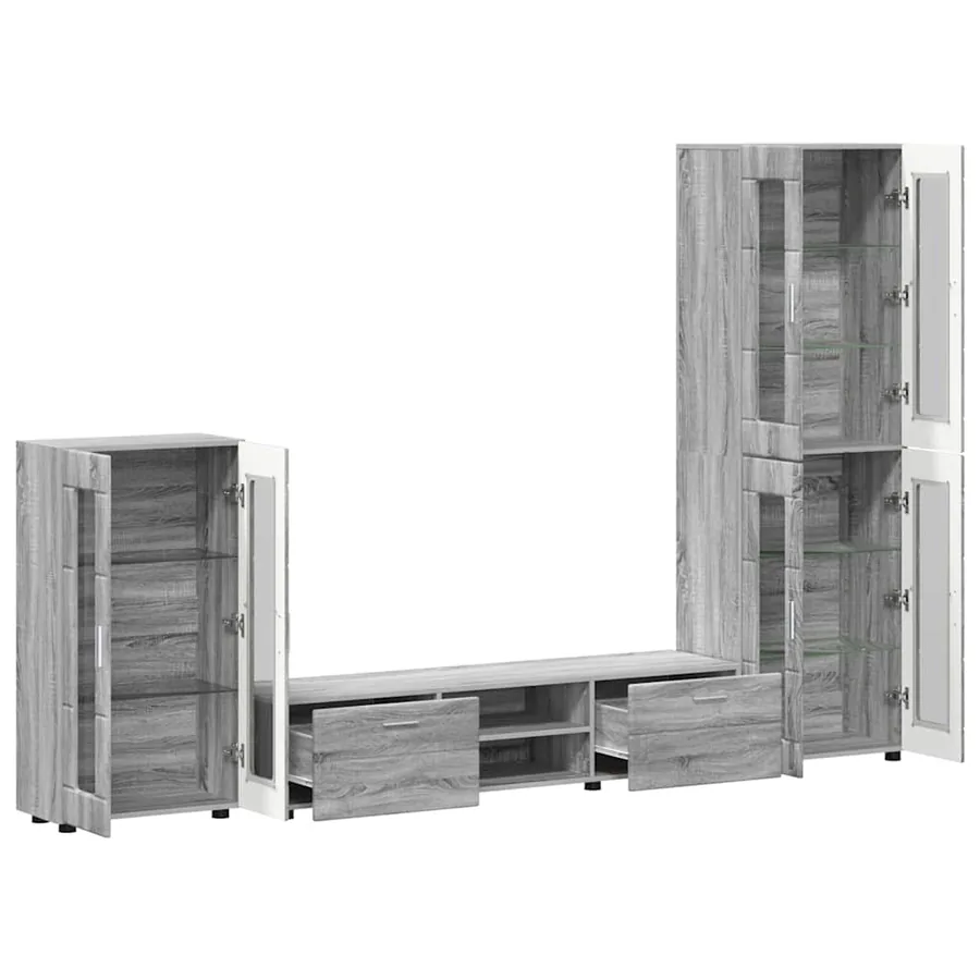 Ensemble meuble TV FLORIN 3 pcs Gris Sonoma Bois d'ingénierie - 3