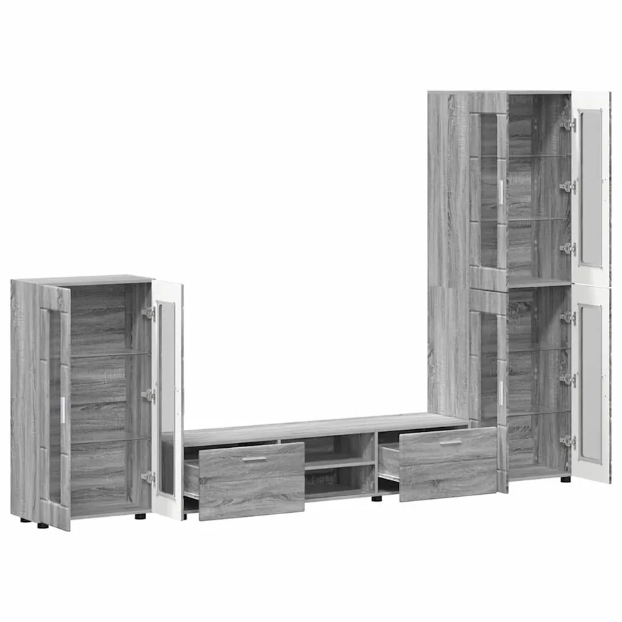 Ensemble meuble TV FLORIN 3 pcs Gris Sonoma Bois d'ingénierie - 5