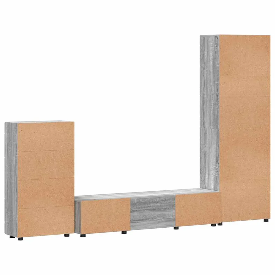 Ensemble meuble TV FLORIN 3 pcs Gris Sonoma Bois d'ingénierie - 8