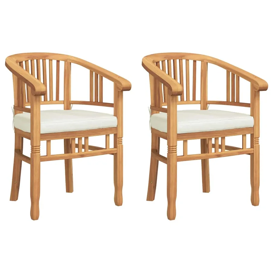 Chaise 2 pcs Marron 63 x 58 x 89 cm Bois de teck massif - 2