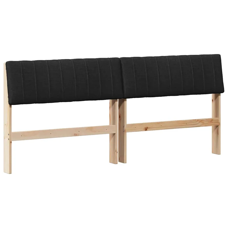 Tête de lit capitonnée Noir 180 cm Pin massif - 2